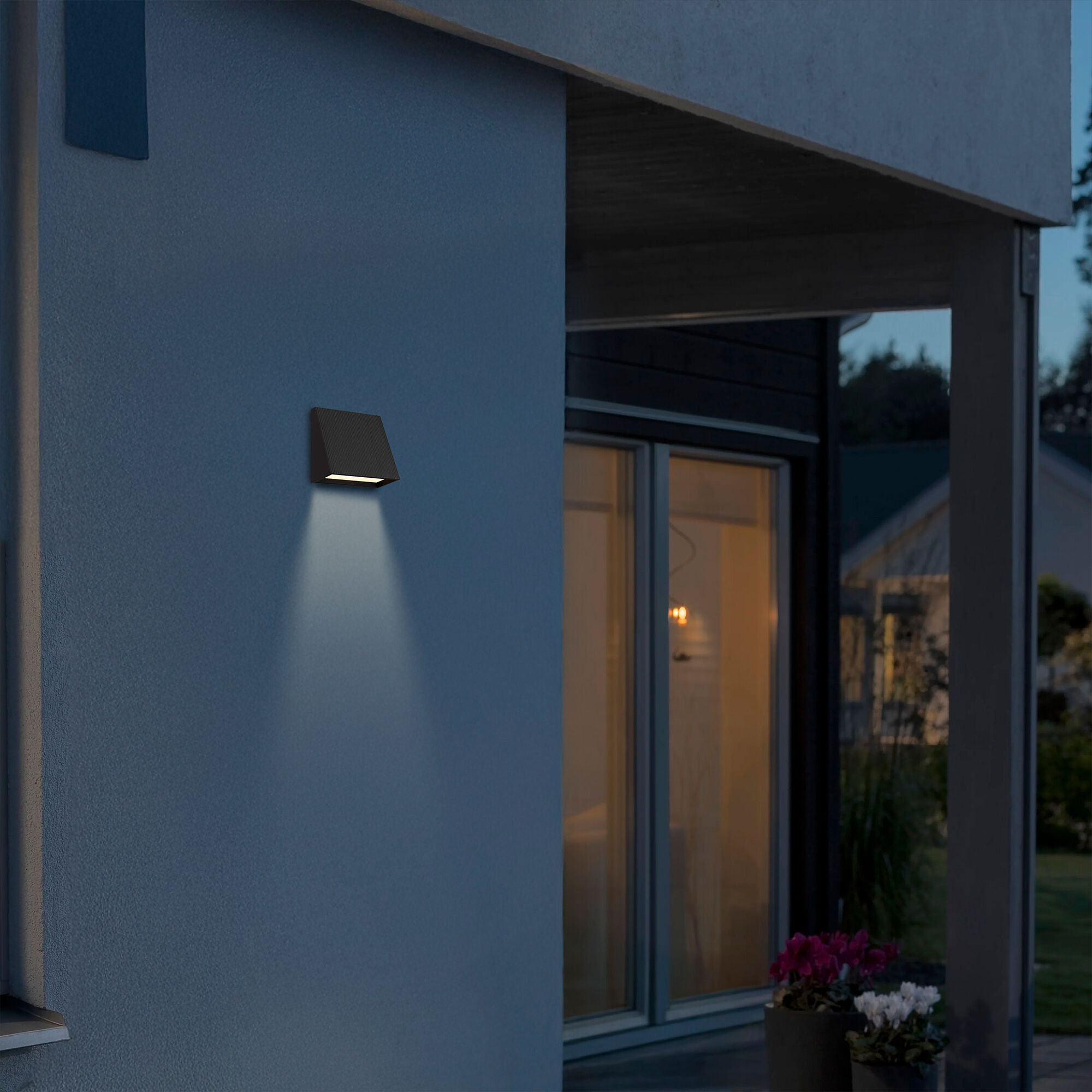 Slant LED 5 inch Sand Black Outdoor Wall Sconce